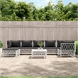 vidaXL 8 Piece Steel Garden Lounge Set in White/Gray