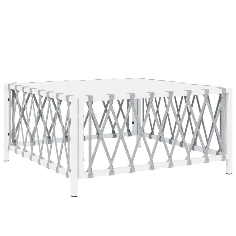 vidaXL 8 Piece Steel Garden Lounge Set in White/Gray