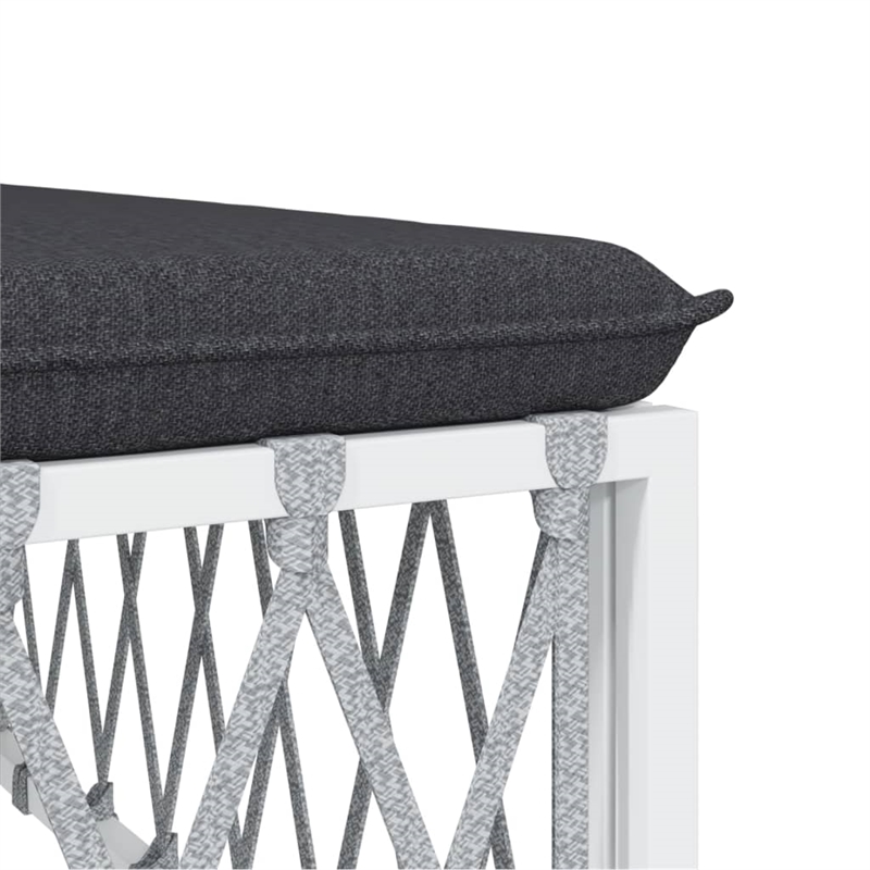vidaXL 8 Piece Steel Garden Lounge Set in White/Gray