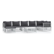 vidaXL 8 Piece Steel Garden Lounge Set in White/Gray