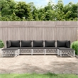 vidaXL 7 Piece Steel Garden Lounge Set in White/Gray