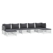 vidaXL 7 Piece Steel Garden Lounge Set in White/Gray