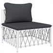 vidaXL 7 Piece Steel Garden Lounge Set in White/Gray
