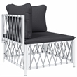 vidaXL 7 Piece Steel Garden Lounge Set in White/Gray