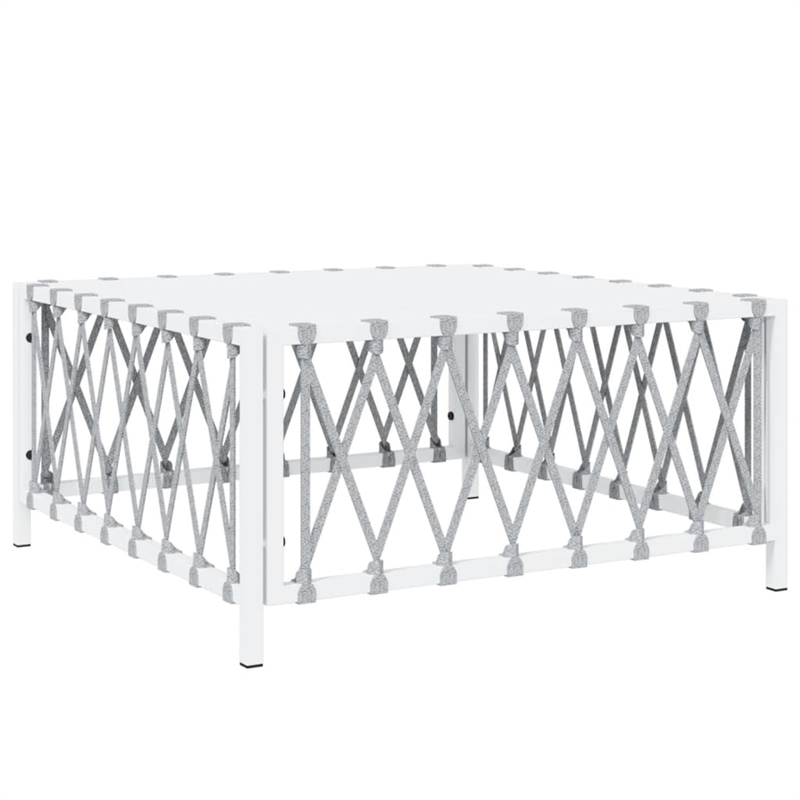vidaXL 7 Piece Steel Garden Lounge Set in White/Gray