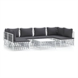 vidaXL 7 Piece Steel Garden Lounge Set in White/Gray