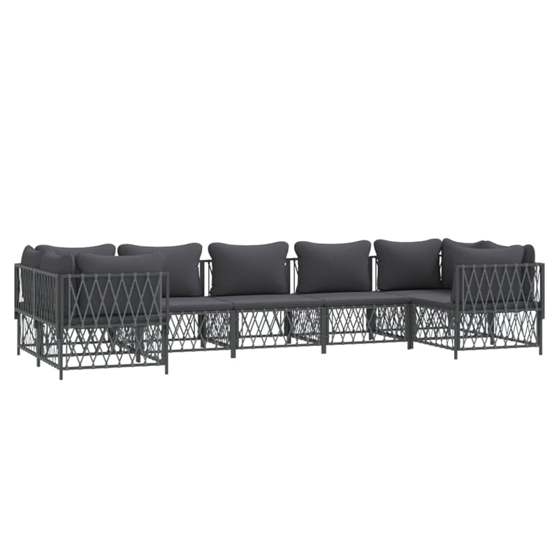 vidaXL 7 Piece Steel Garden Lounge Set in Gray/Anthracite