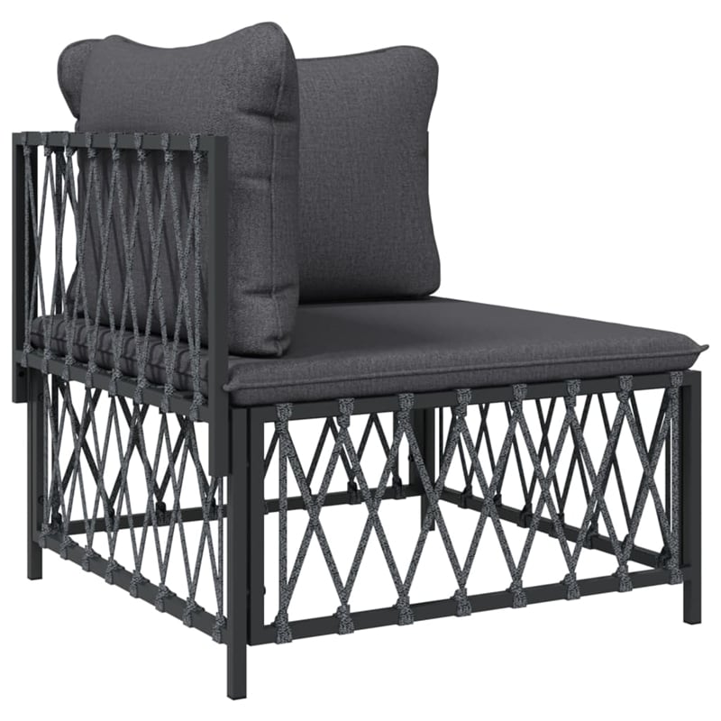 vidaXL 7 Piece Steel Garden Lounge Set in Gray/Anthracite