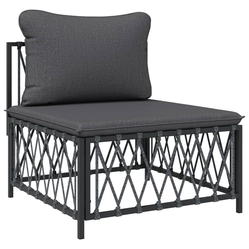 vidaXL 7 Piece Steel Garden Lounge Set in Gray/Anthracite