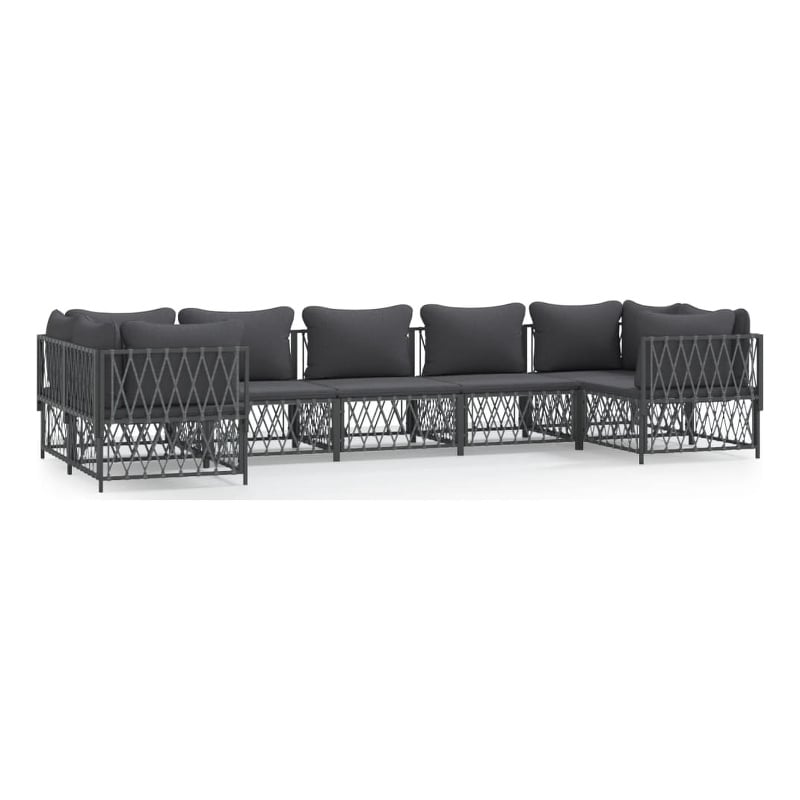 vidaXL 7 Piece Steel Garden Lounge Set in Gray/Anthracite