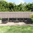 vidaXL 11 Piece Steel Garden Lounge Set in Anthracite