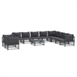 vidaXL 11 Piece Steel Garden Lounge Set in Anthracite