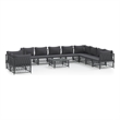 vidaXL 11 Piece Steel Garden Lounge Set in Anthracite