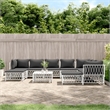 vidaXL 10 Piece Steel Small Garden Lounge Set in White/Gray