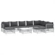 vidaXL 10 Piece Steel Small Garden Lounge Set in White/Gray