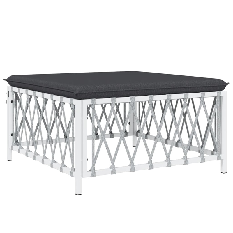 vidaXL 10 Piece Steel Small Garden Lounge Set in White/Gray