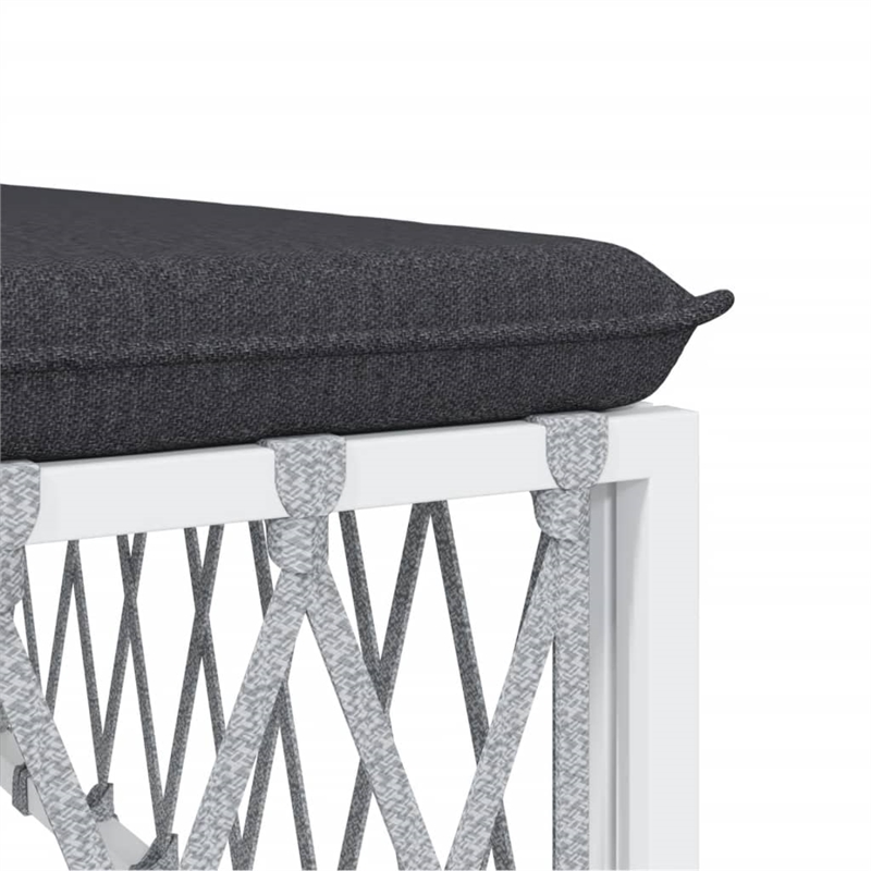 vidaXL 10 Piece Steel Small Garden Lounge Set in White/Gray