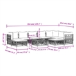 vidaXL 10 Piece Steel Small Garden Lounge Set in White/Gray