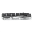 vidaXL 10 Piece Steel Small Garden Lounge Set in White/Gray