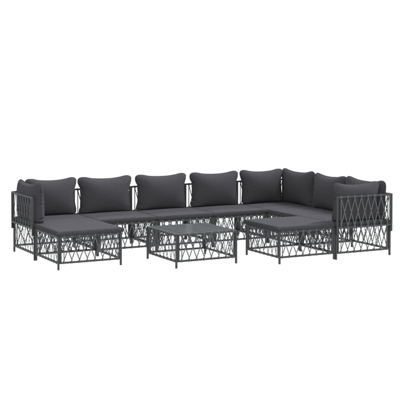 vidaXL 10 Piece Steel Garden Lounge Set in Anthracite