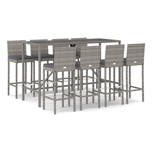 vidaXL 9 Piece Steel Bar Set in Gray