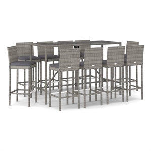 vidaXL 11 Piece Steel Bar Set in Gray