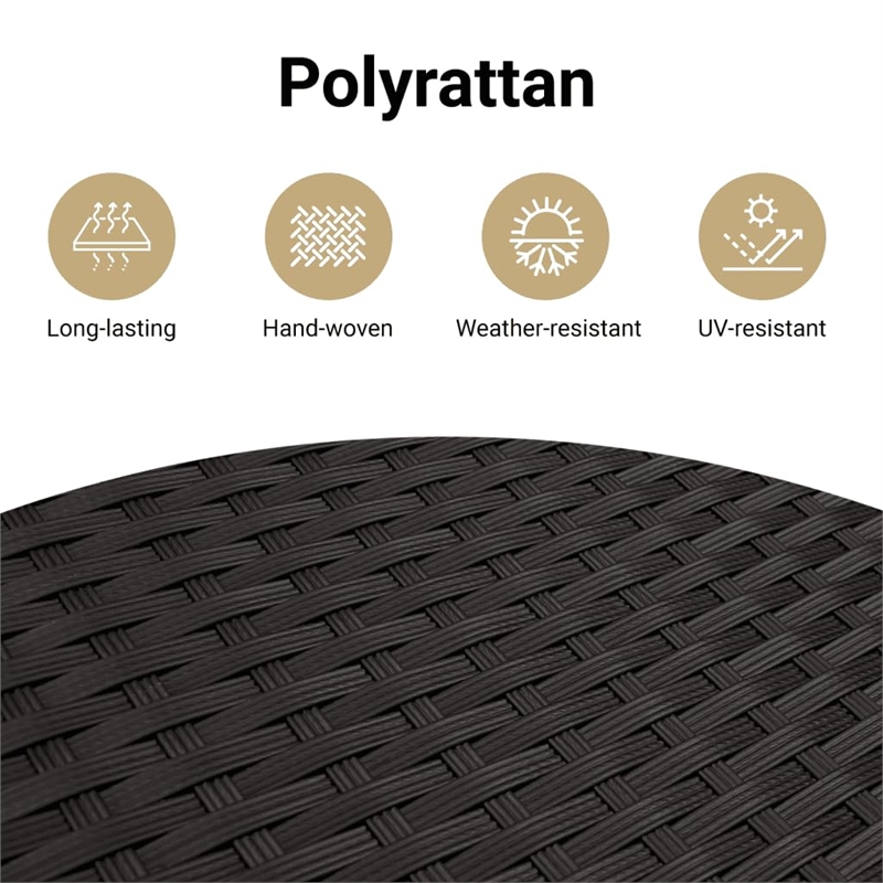 vidaXL 8 Piece Poly Rattan Small Sofa Set in Black/White/Cream