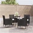 vidaXL 5 Piece Steel Bistro Set in Black/White/Cream