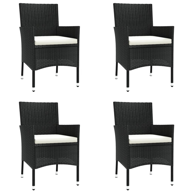 vidaXL 5 Piece Steel Bistro Set in Black/White/Cream