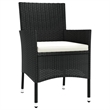 vidaXL 5 Piece Steel Bistro Set in Black/White/Cream