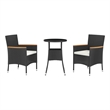 vidaXL 3 Piece Poly Rattan Small Bistro Set in Black