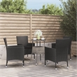 vidaXL 5 Piece Poly Rattan Bistro Set in Black/Gray