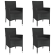 vidaXL 5 Piece Poly Rattan Bistro Set in Black/Gray