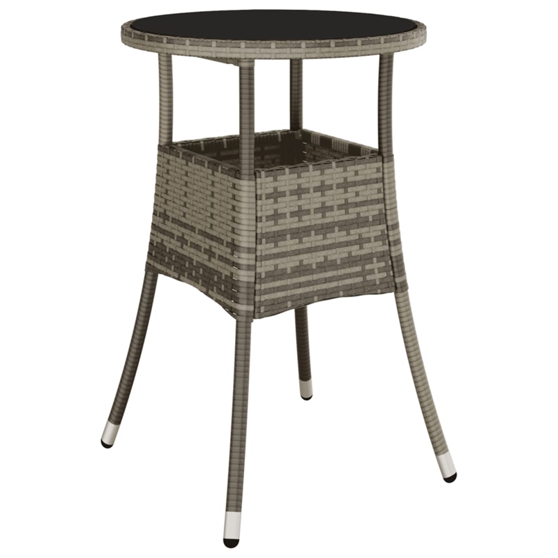 vidaXL 5 Piece Poly Rattan Bistro Set in Black/Gray