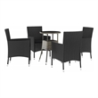 vidaXL 5 Piece Poly Rattan Bistro Set in Black/Gray