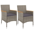 vidaXL 3 Piece Poly Rattan Medium Bistro Set in Gray