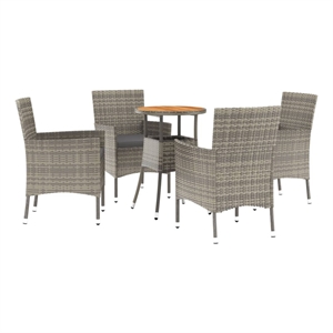 vidaXL 5 Piece Steel Bistro Set in Gray