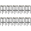 vidaXL 11 Piece Steel Bar Set in Black/White/Cream