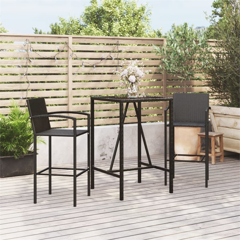 vidaXL Steel Bar Set in Black