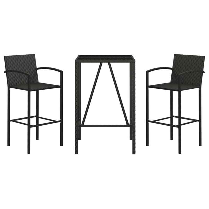 vidaXL Steel Bar Set in Black