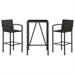vidaXL Steel Bar Set in Black