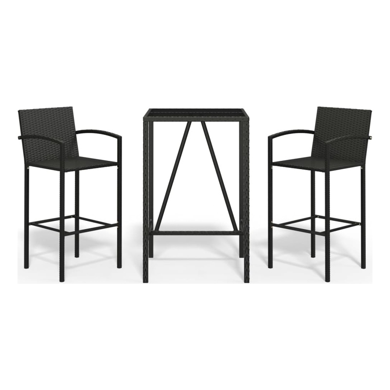 vidaXL Steel Bar Set in Black