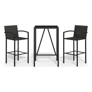 vidaXL Steel Bar Set in Black