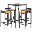vidaXL 5 Piece Solid Acacia Wood Small Bar Set in Black