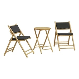 vidaXL Bamboo Small Bistro Set in Gray