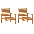 vidaXL 5 Piece Solid Acacia Wood Standard Garden Lounge Set in Natural