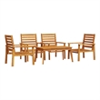vidaXL 5 Piece Solid Acacia Wood Standard Garden Lounge Set in Natural