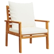 vidaXL 5 Piece Solid Acacia Wood Garden Lounge Set in White/Cream/Natural