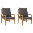vidaXL 5 Piece Solid Acacia Wood Garden Lounge Set in Gray