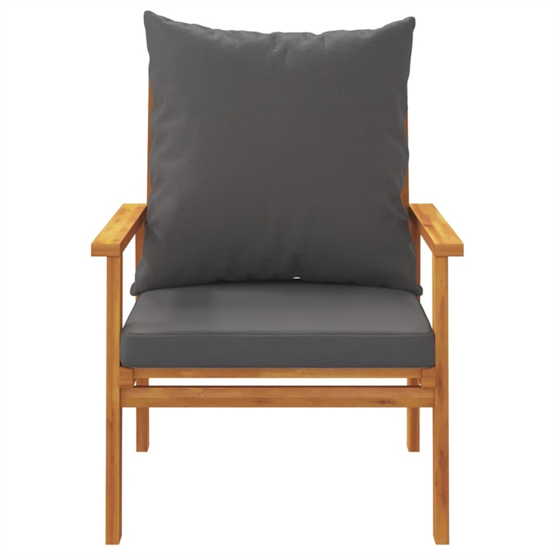 vidaXL 5 Piece Solid Acacia Wood Garden Lounge Set in Gray